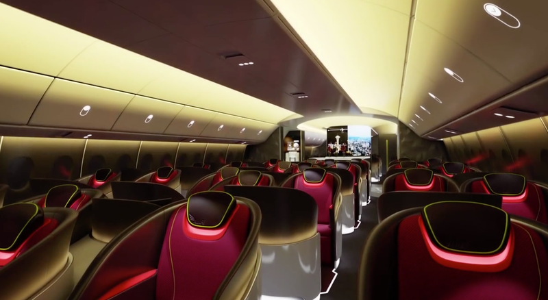 Illustration for article titled Boeing Wants to Turn the Interiors of Its Planes Into Giant Screens
